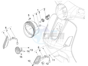 GTS 250 ie Super USA drawing Head lights - Turn signal lamps