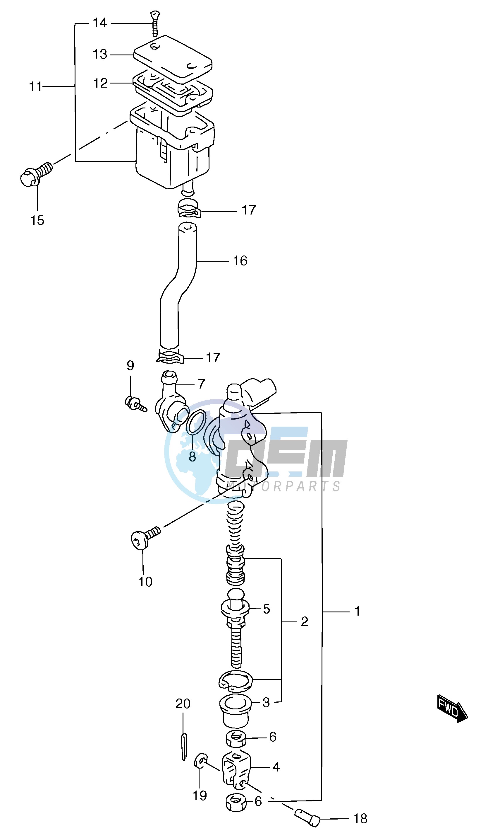 REAR MASTER CYLINDER (GSF1200SAV SAW SAX SAY)