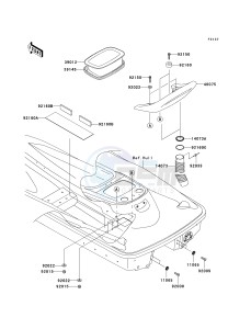 JT 1200 [1200 STX-R] (A1-A2) [1200 STX-R] drawing HULL REAR FITTINGS