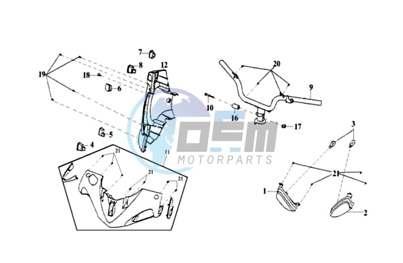 HANDLEBAR / HANDLEBAR COVER / DASHBOARD