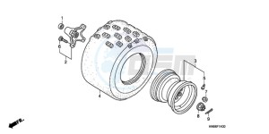 TRX250XA Australia - (U) drawing REAR WHEEL