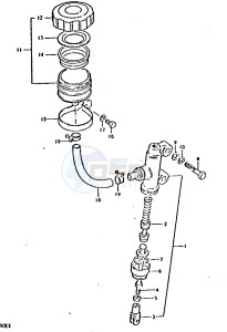 GSX750 (T-X) drawing REAR MASTER CYLINDER