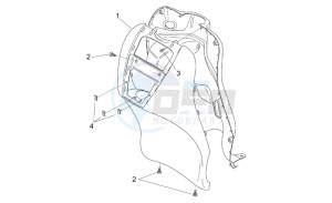 Scarabeo 100 (eng. Yamaha) drawing Front body IV - Front fairing