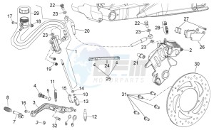 Shiver 750 drawing Rear brake system