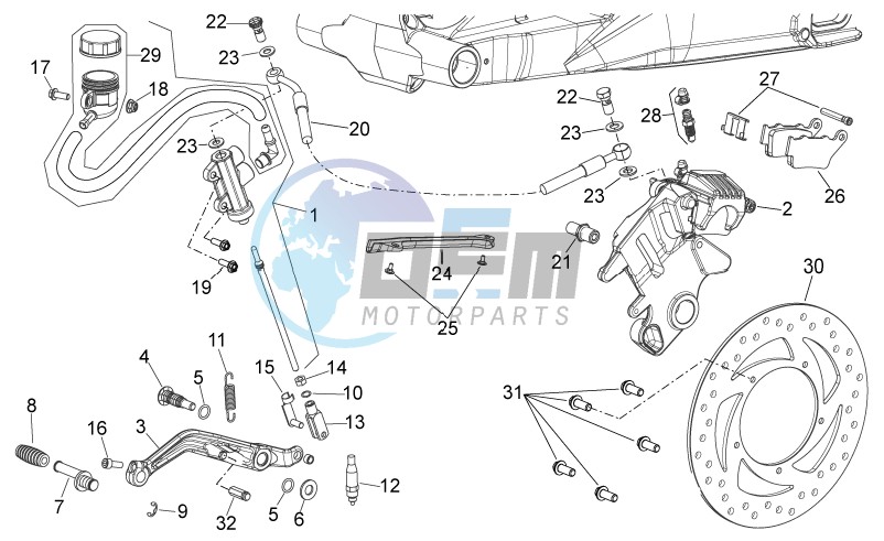 Rear brake system