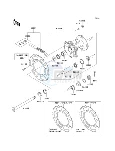 KX 125 M (M1) drawing REAR HUB