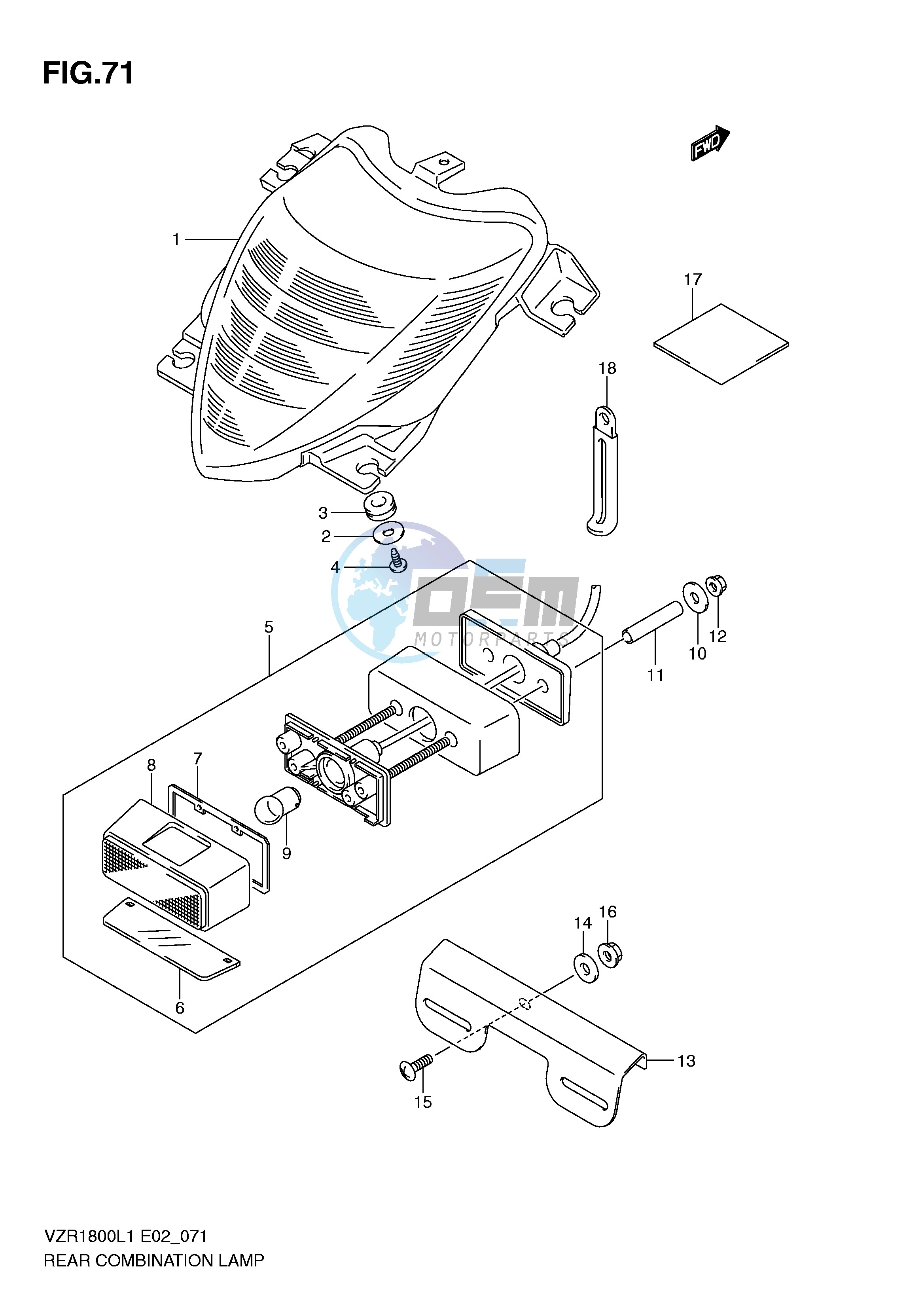 REAR COMBINATION LAMP (VZR1800ZL1 E19)