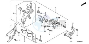 CRF250X9 Europe Direct - (ED / CMF) drawing REAR BRAKE CALIPER