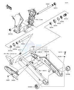 Z1000SX_ABS ZX1000MGF FR GB XX (EU ME A(FRICA) drawing Swingarm