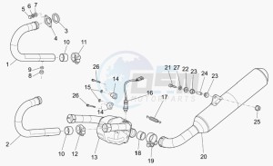 Breva V 1100 IE IE drawing Exhaust unit