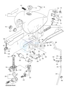 XVS950CR XVS950 CAFE RACER XV950 RACER 60TH ANNIV. (B33E) drawing FUEL TANK