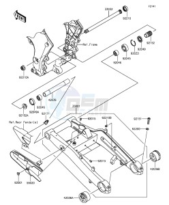 Z1000SX_ABS ZX1000MFF FR GB XX (EU ME A(FRICA) drawing Swingarm