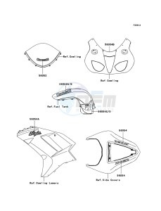 NINJA_ZX-6R ZX600P7F FR GB XX (EU ME A(FRICA) drawing Decals(Green)