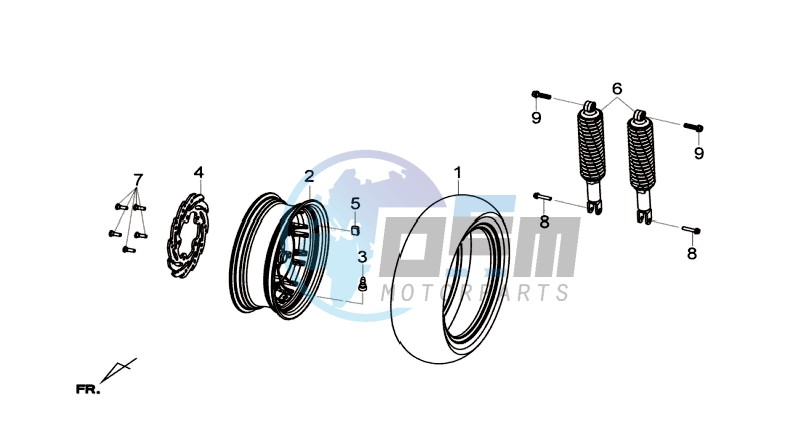 REAR WHEEL - REAR FORK