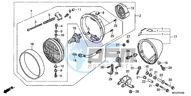 HEADLIGHT (VT750CS/ C/ CA)