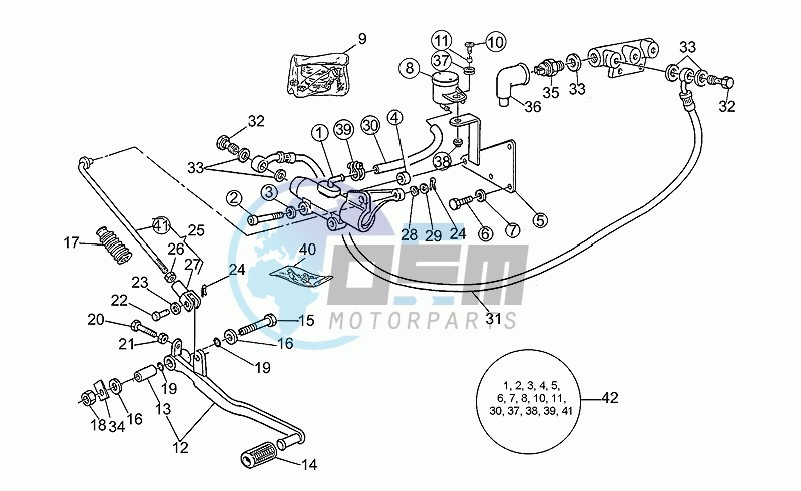 Rear brake m.cyl. Mod.group