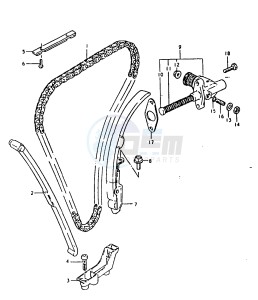 GSX1100 (T-X) drawing CAM CHAIN