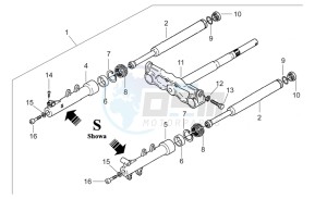 SR 50 H2O drawing Front fork Showa