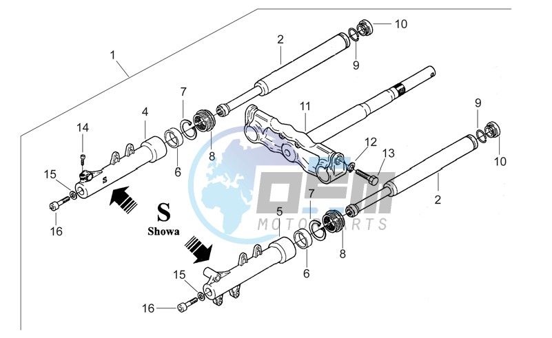 Front fork Showa