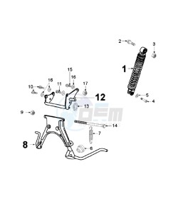 VIVA RG drawing REAR SHOCK AND STAND