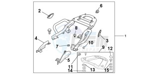 VFR800XB Crossrunner E drawing REAR CARRIER SET