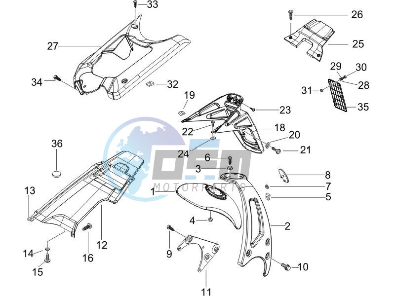 Rear cover - Splash guard