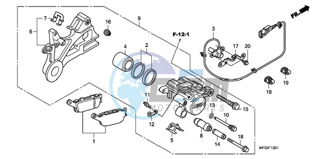 REAR BRAKE CALIPER (CB600FA/FA3)