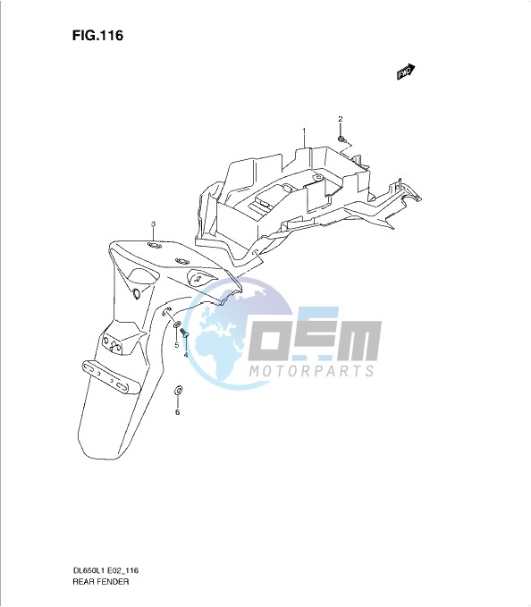 REAR FENDER (DL650AUEL1 E19)