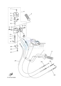 YFM450FWAD YFM45GPXG GRIZZLY 450 EPS (2LCB) drawing STEERING HANDLE & CABLE