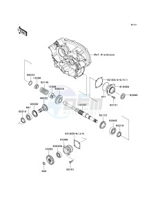 KSV 700 A [KFX 700] (A6F-A9F) A8F drawing FRONT BEVEL GEAR