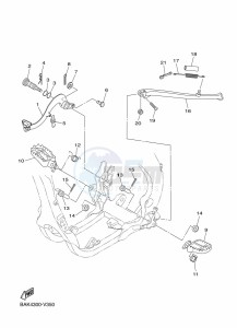 WR250F (BAK9) drawing STAND & FOOTREST