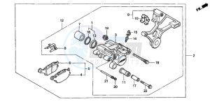 CBR600F drawing REAR BRAKE CALIPER