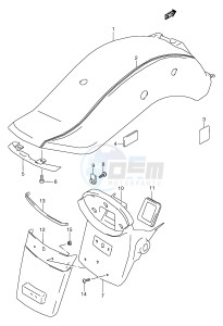 VZ800 (E2) MARAUDER drawing REAR FENDER (MODEL X)