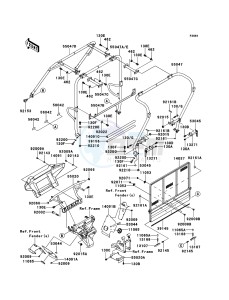 MULE 4010 TRANS 4x4 DIESEL KAF950G9F EU drawing Guards/Cab Frame