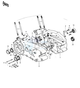 KX 450 drawing CRANKCASE -- 74 KX 450- -