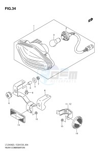 LT-Z400 (E28-E33) drawing REAR COMBINATION (LT-Z400L1 E28)