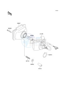 KLF 250 A [BAYOU 250] (A1-A3) [BAYOU 250] drawing HEADLIGHT-- S- -