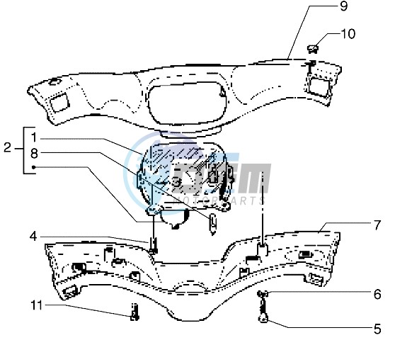 Speedometers Kms. - handlebar cover