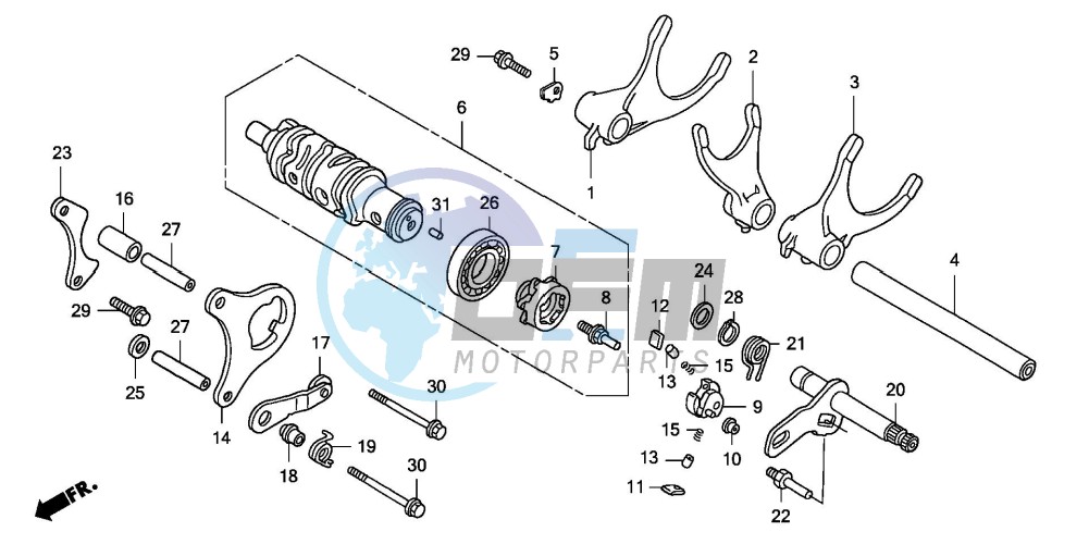 GEARSHIFT DRUM/GEARSHIFT FORK