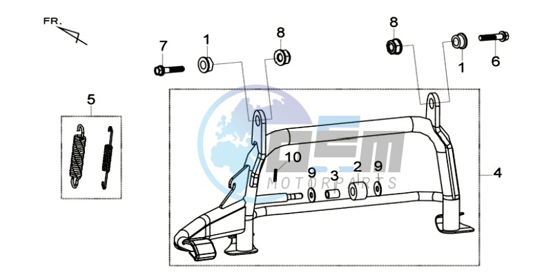 CENTRAL STAND -SIDE STAND- KICKSTARTER PEDAL