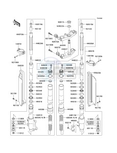 KLX 300 A [KLX300R] (A6F-A7A) A7F drawing FRONT FORK -- A7F- -