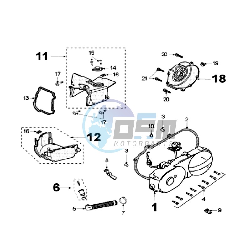 CRANKCASE COVER WITH SENSOR