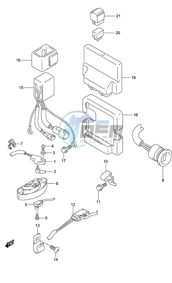 PTT Switch/Engine Control Unit