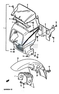 GSX550E (F-G-H) drawing COVER HEADLAMP-FRONT FENDER (GSX550EF EUF EG EUG EUH)