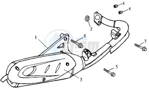 JET 50 BC ENGINE drawing EXHAUST