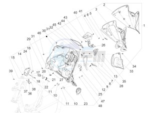 MEDLEY 150 4T IE ABS E4-2016-2018 (EMEA) drawing Front glove-box - Knee-guard panel