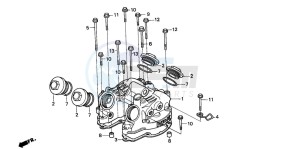 NX650 500 DOMINATOR drawing CYLINDER HEAD COVER