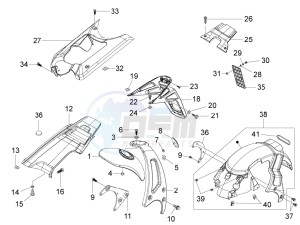 NRG 50 power Pure jet drawing Rear cover - Splash guard