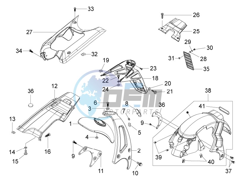 Rear cover - Splash guard