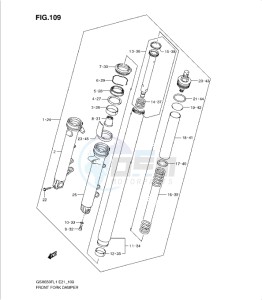 GSXF650 drawing FRONT FORK DAMPER (GSX650FAL1 E21)